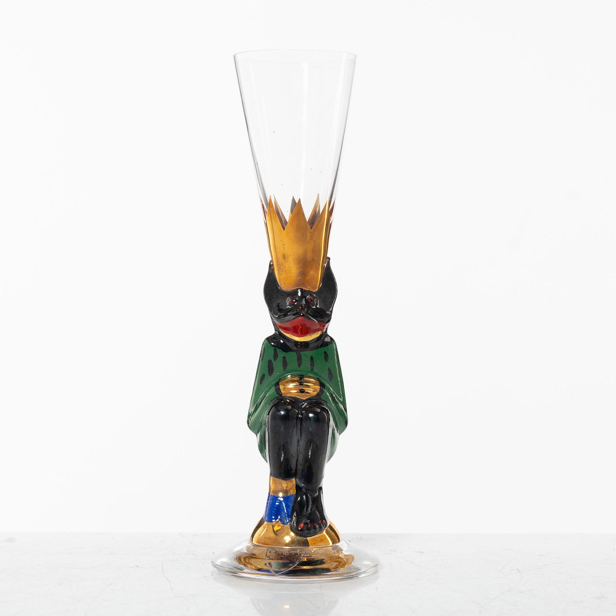 Gunnar Cyrén, a shot-glass, special edition for the Nobel 100 years jubilee, Orrefors, Sweden.