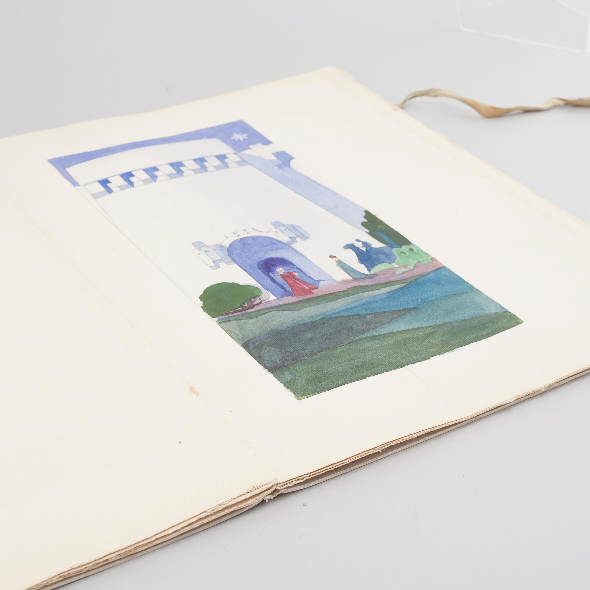 and ARVID AUGUST AFZELIUS, original manuscript and five watercolors, 1907.