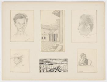 Birger Simonsson, portfolio with 62 drawings. watercolours, pencildrawings.