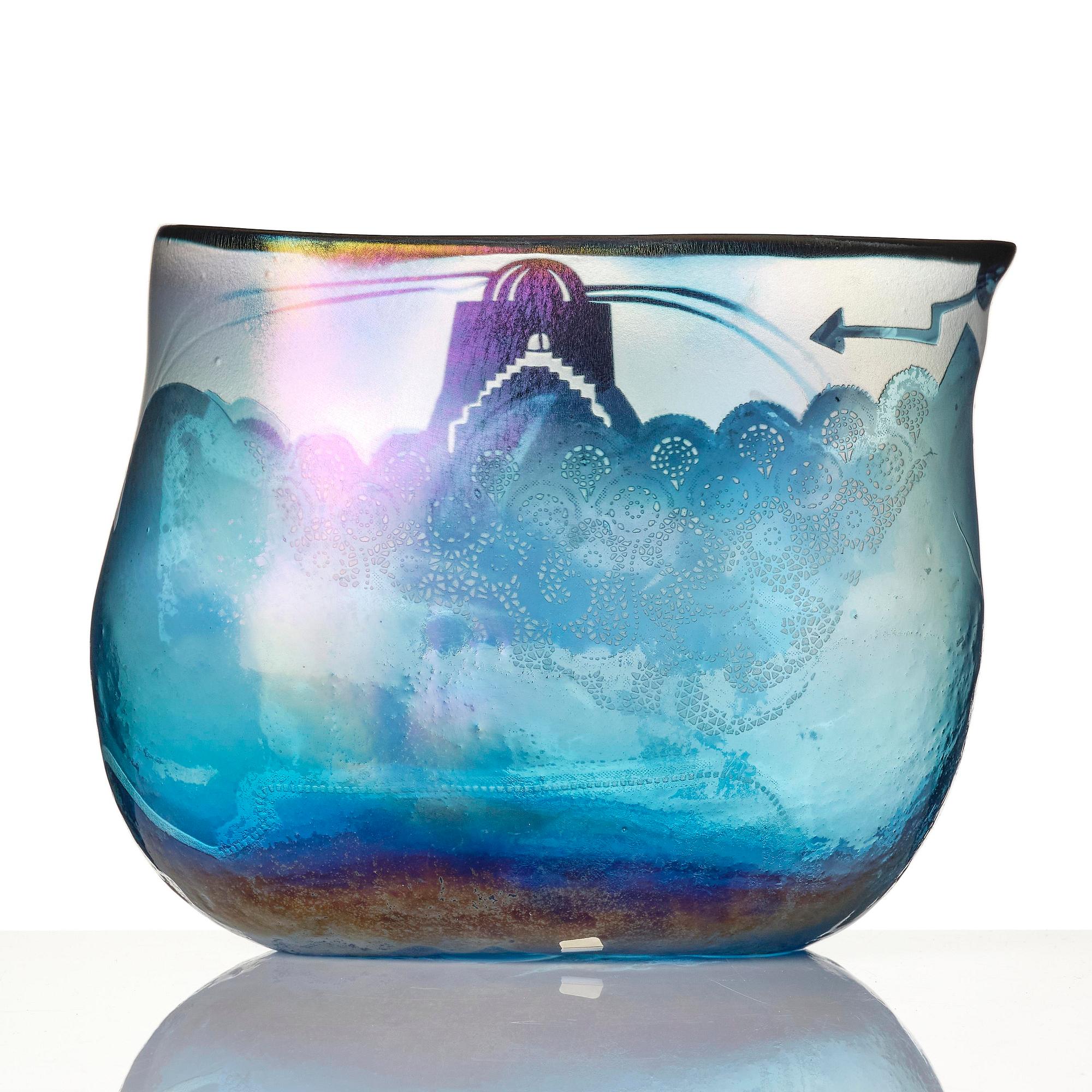 Bertil Vallien, a unique glass vase, Kosta.