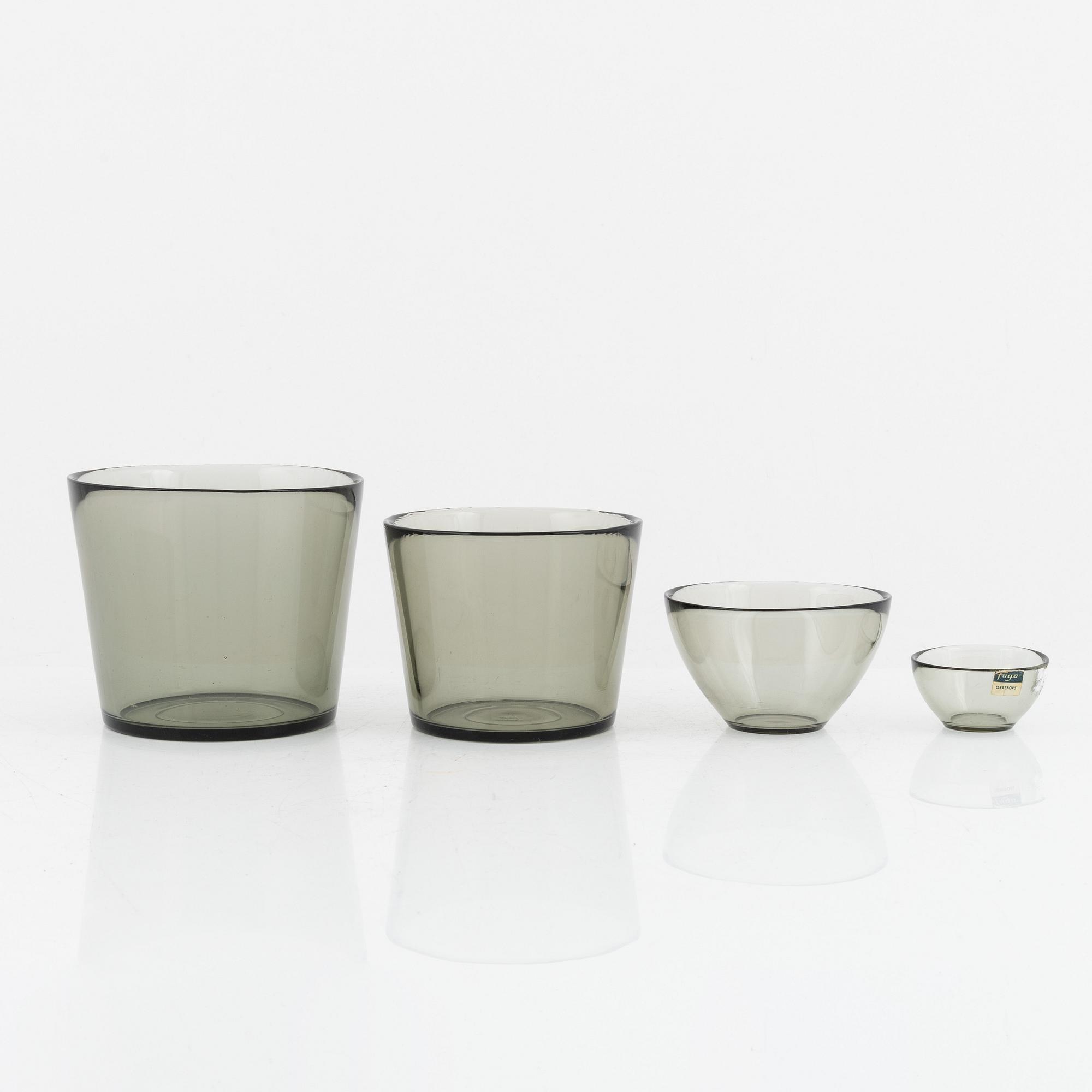 Sven Palmqvist, 29 'Fuga' glass bowls, Orrefors, Sweden.