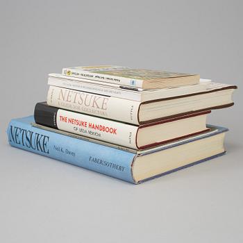 A set of five books about Netsuke, and a catalog.