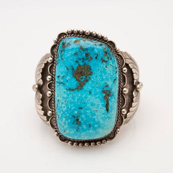 Bracelet, silver set with turquoise.
