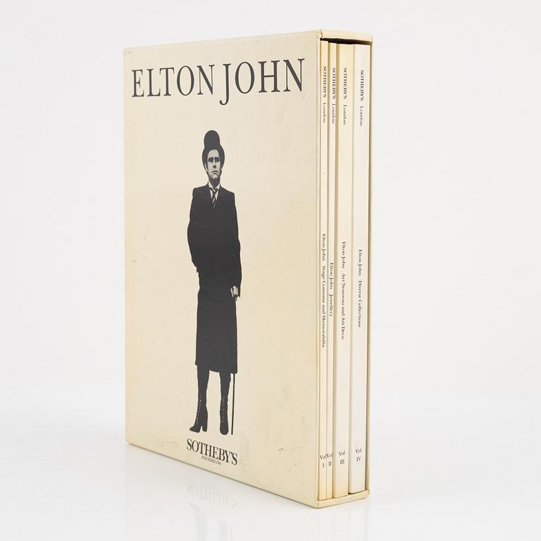 Elton John, jacka, Kansai International, samt katalog Sothebys Elton John Collection.