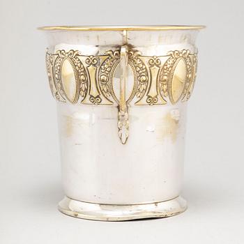 A 20th century silver plated champagne cooler.