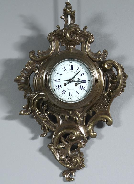 VÄGGUR, gulmetall, rokokostil, 1900-tal.