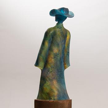 Kjell Engman, "Man in Trenchcoat", unique sculpture, from the series "Catwalk", cast glass, Kosta Boda.