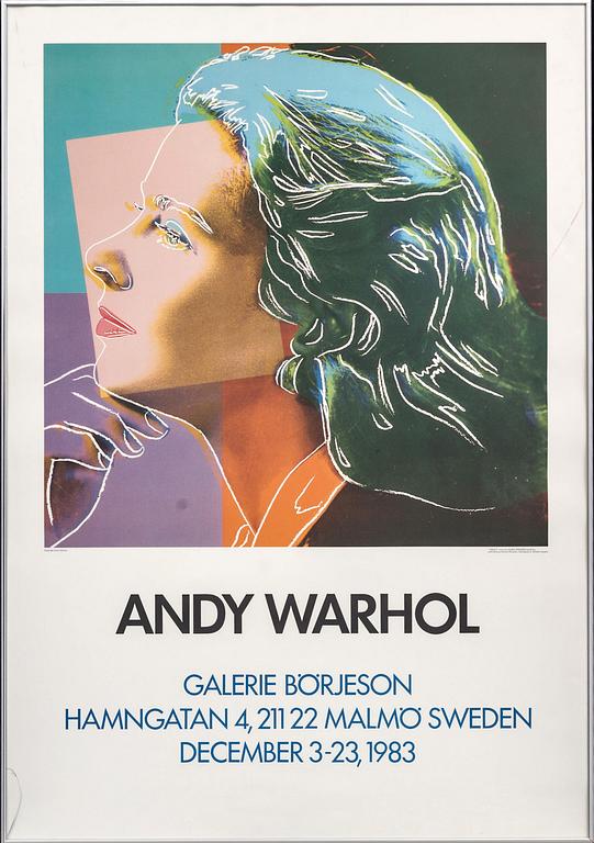 ANDY WARHOL, efter, affischer 3 st, Galerie Börjeson, Malmö, 1983.