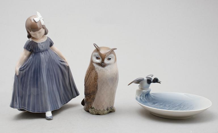 FIGURER, 2 ST SAMT FAT, porslin, Royal Copenhagen, Danmark.