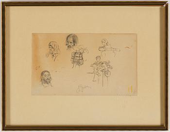 Ilja Jefimovitj Repin, a pencil drawing, signed and numbered  19.