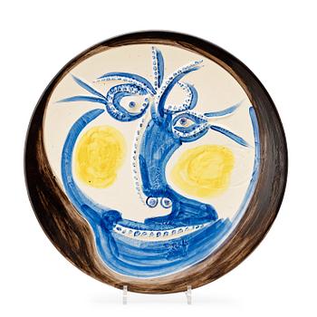 A Pablo Picasso faience dish 'Visage', Madoura, France 1960.