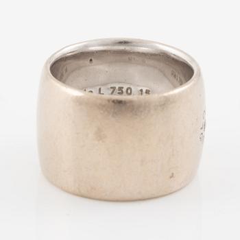Ole Lynggaard ring 18K white gold set with a round brilliant-cut diamond, "Love you".