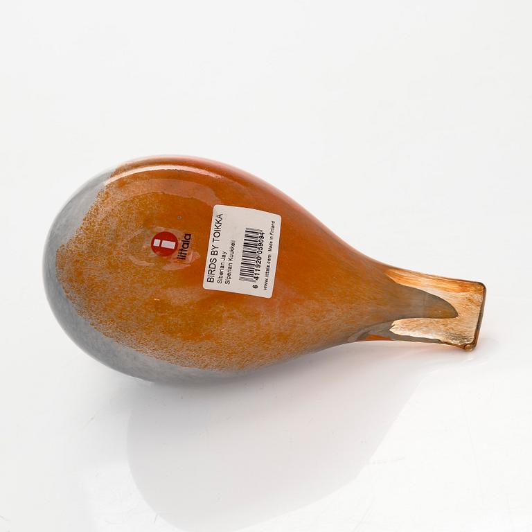 Oiva Toika, a 'Siberian Jay' glass bird, signed O. Toikka Nuutajärvi.