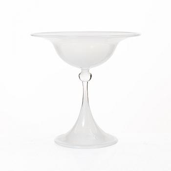 Wilke Adolfsson, A Swedish glass tazza, Signed and dated -87.