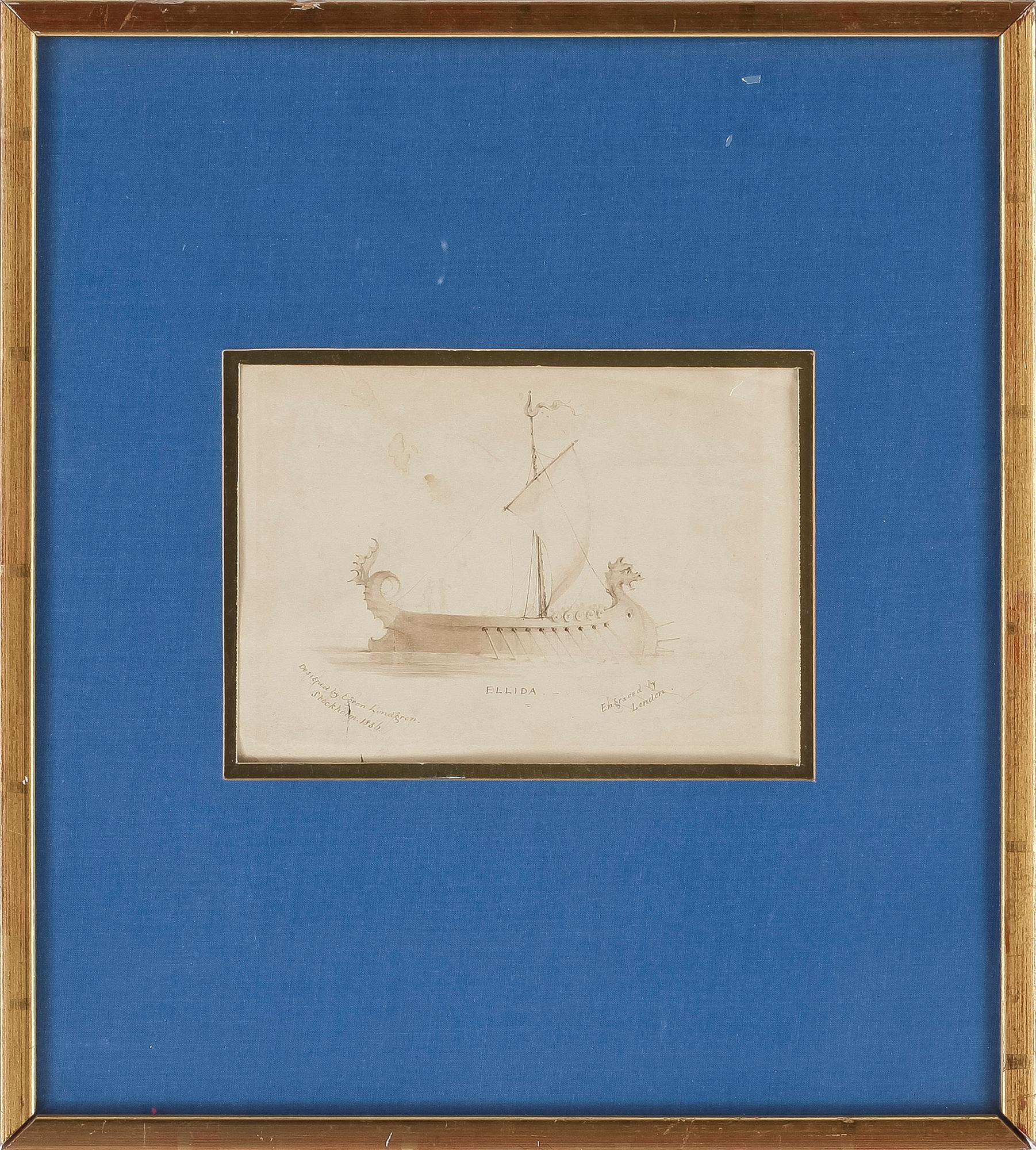 EGRON LUNDGREN, tuschlavering, signerad o daterad 1836.