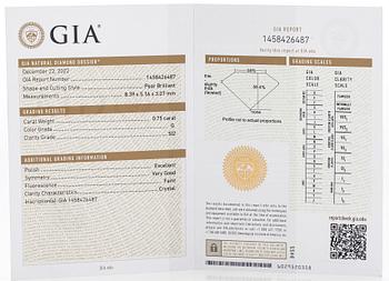 Ring, 18K vitguld med päronslipad diamant samt markis- och briljantslipade diamanter.