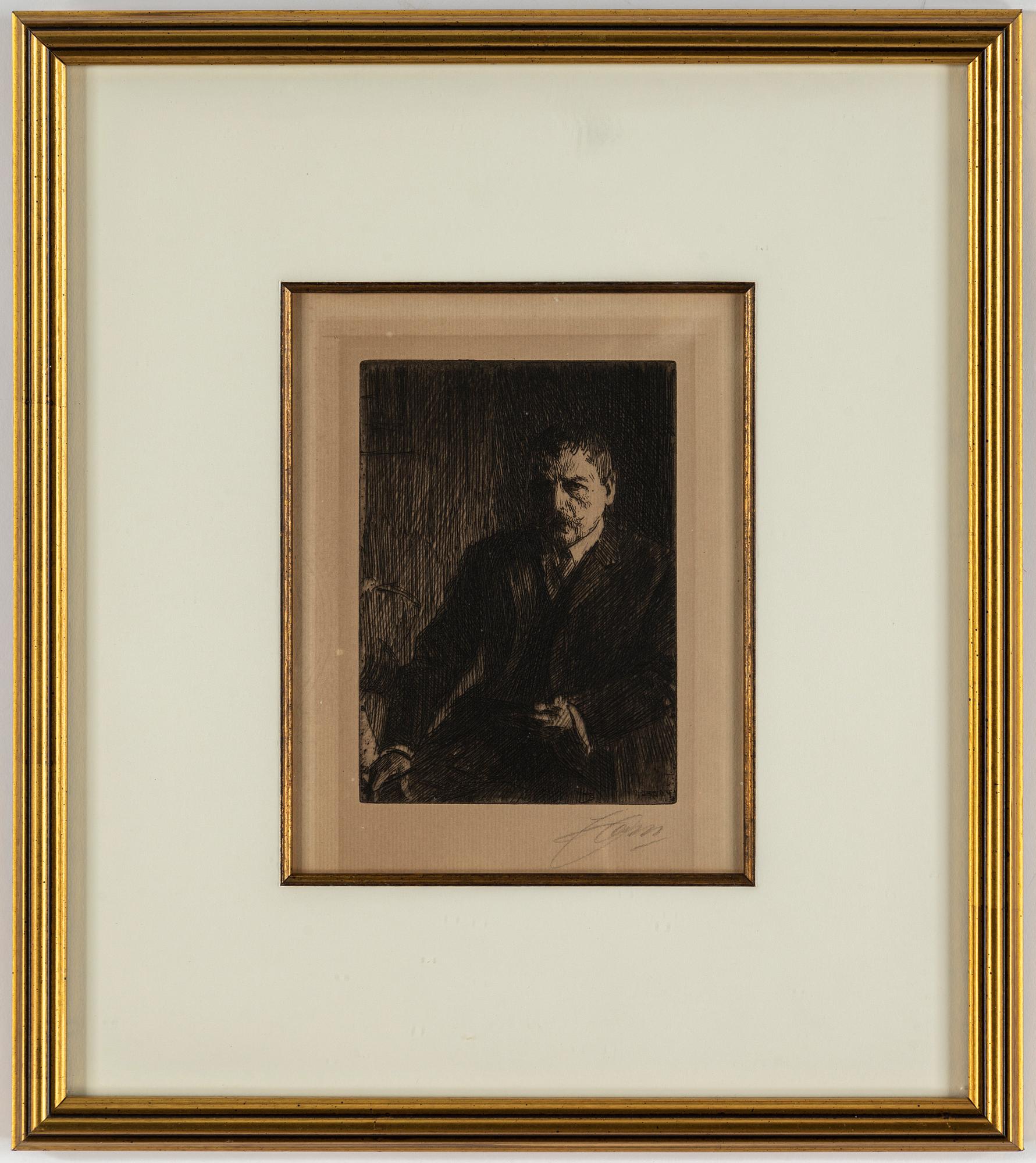 ANDERS ZORN, etsning, 1904, signerad med blyerts.