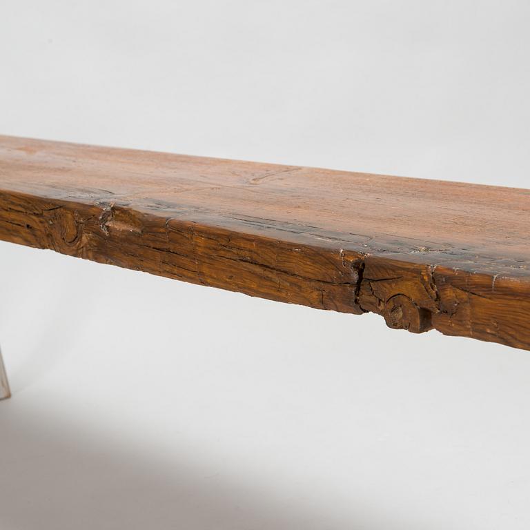 Bench, 18th and 20th century. Length 172 cm.