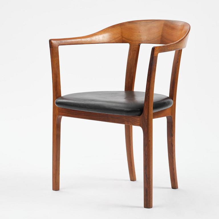 Ole Wanscher, a rosewood armchair, cabinetmaker A.J. Iversen, Denmark, 1950s-60s.