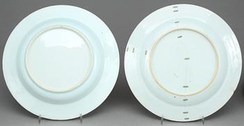 TALLRIKAR, 7 st, kompaniporslin, Kina, Qianlong 1736-95.