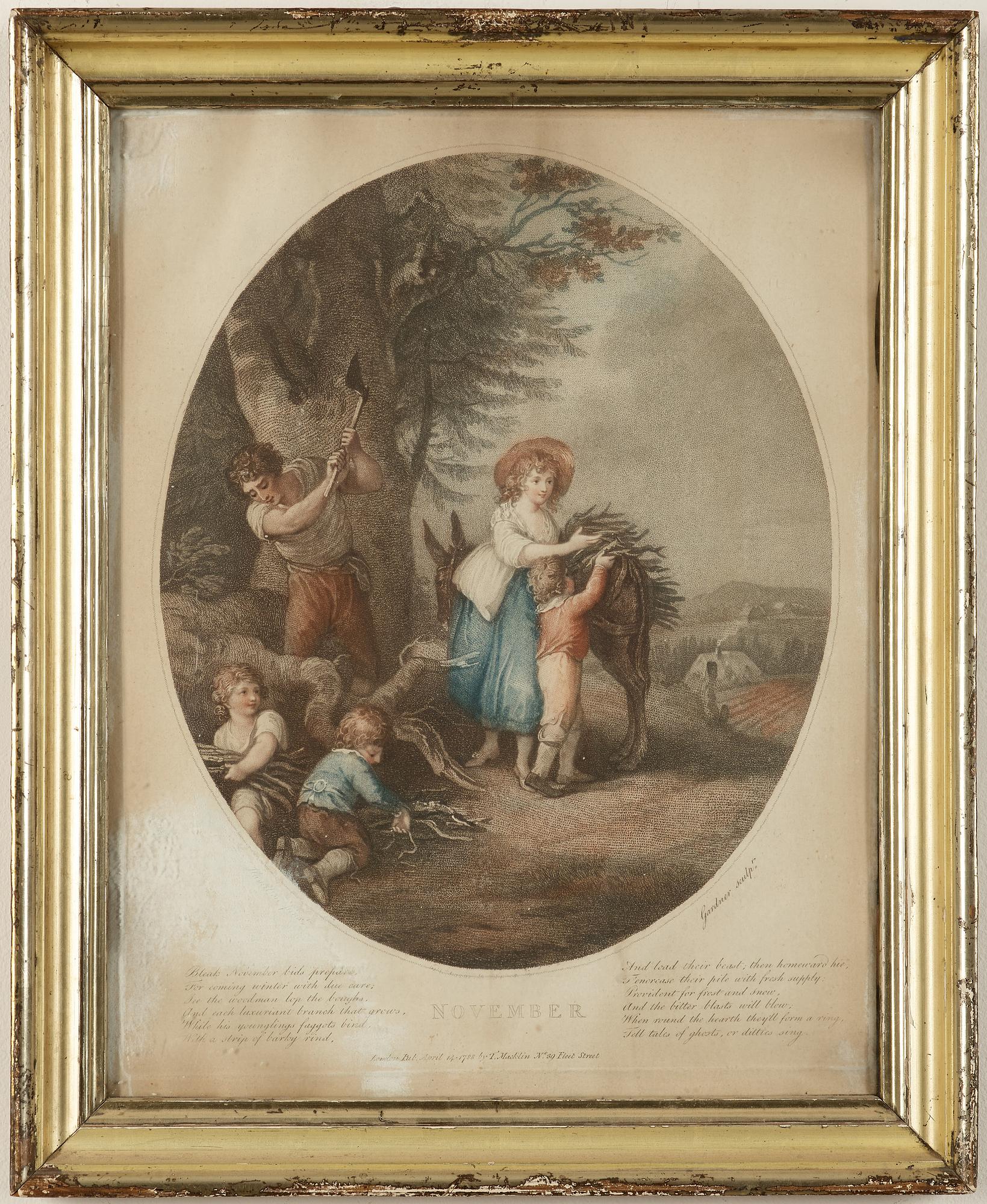 GRAVYRER. 12 st, England 1800-tal.