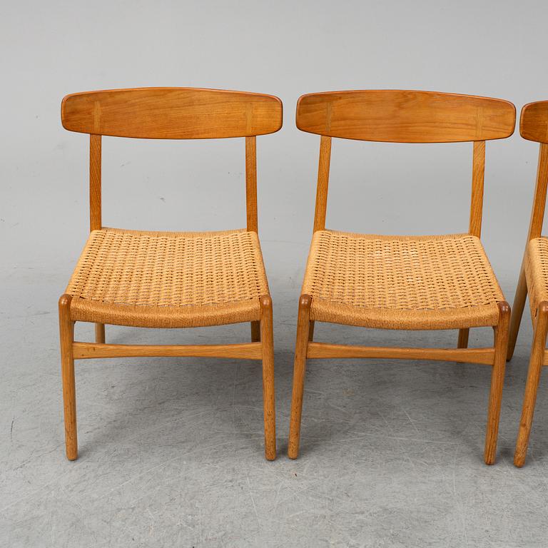 HANS J. WEGNER, stolar, 4 stycken, "Spisestolen", CH-23, Danmark.