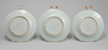 ASSIETTER, 6 st, porslin, Kina, 1800-tal.