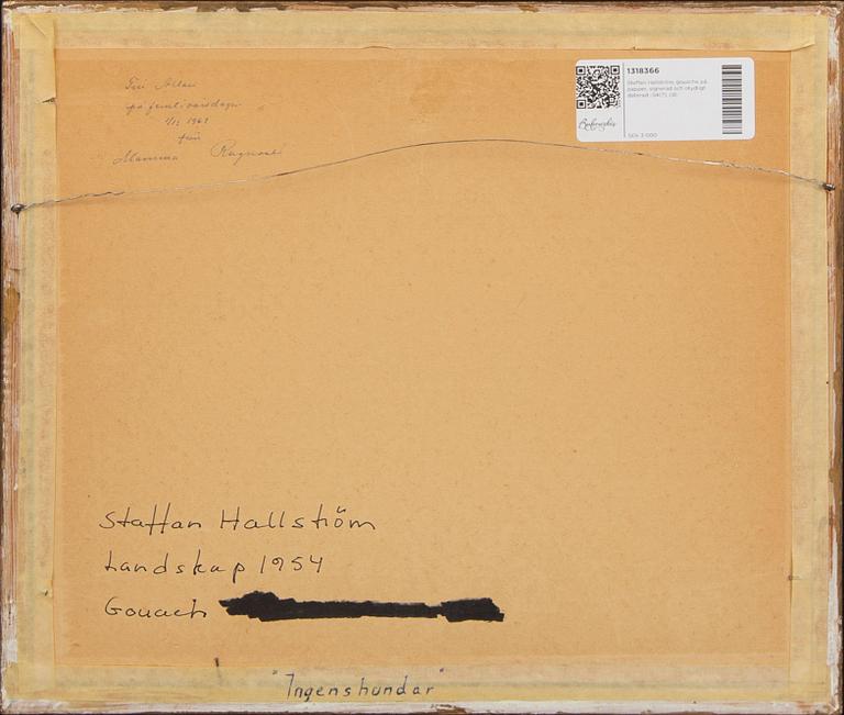Staffan Hallström, a signed and dated gouache.
