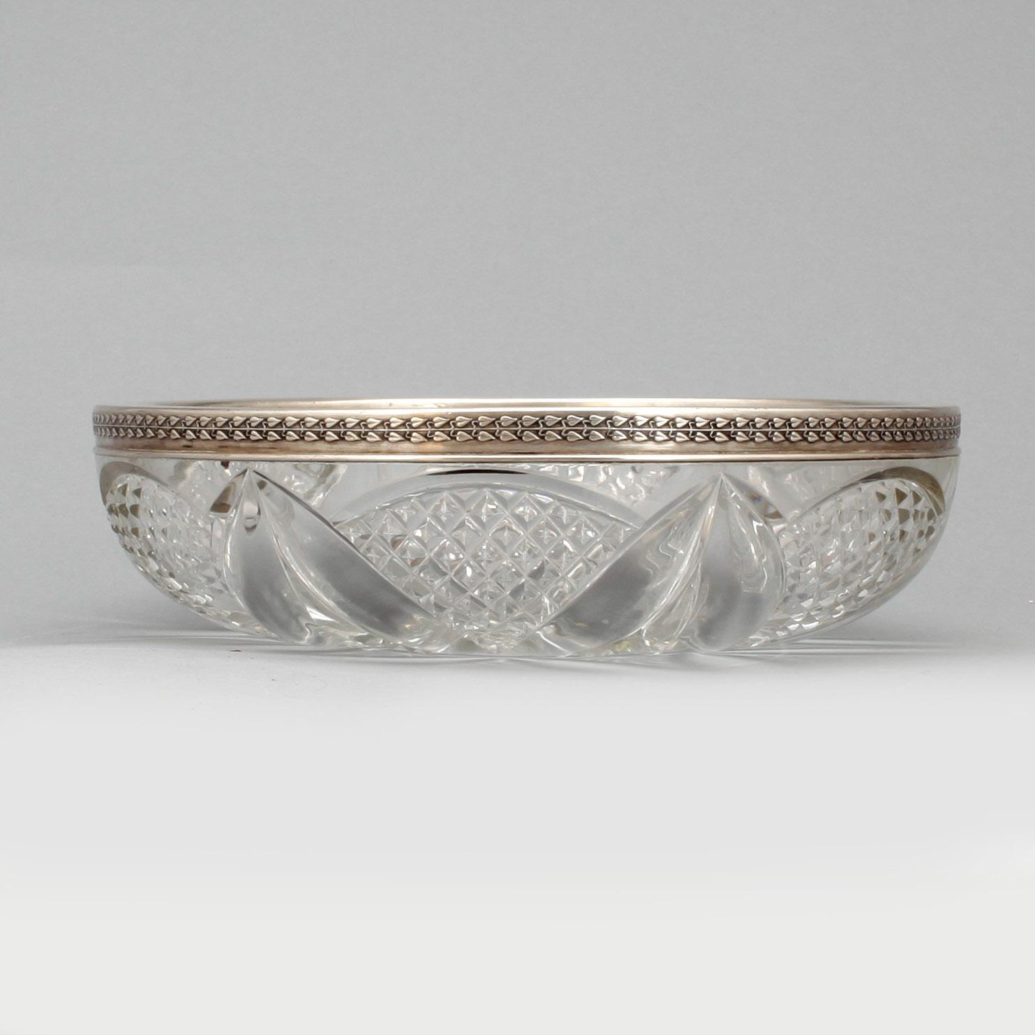SKÅL, glas, silver, Ryssland, troligen 1910-tal.