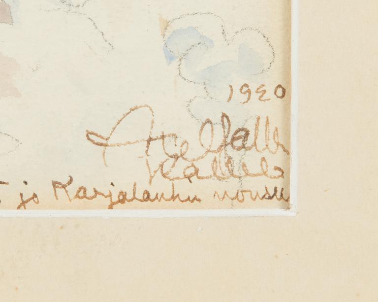 Akseli Gallen-Kallela, watercolour, signed and dated 1920.