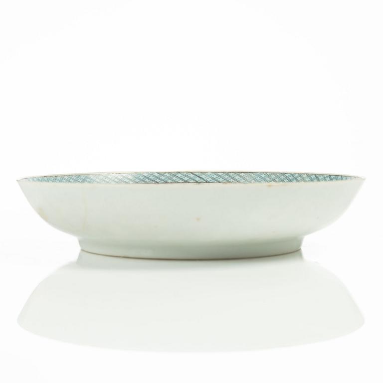 A Chinese famille rose porcelain dish, Qing dynasty, Yongzheng mark and period (1723-35).