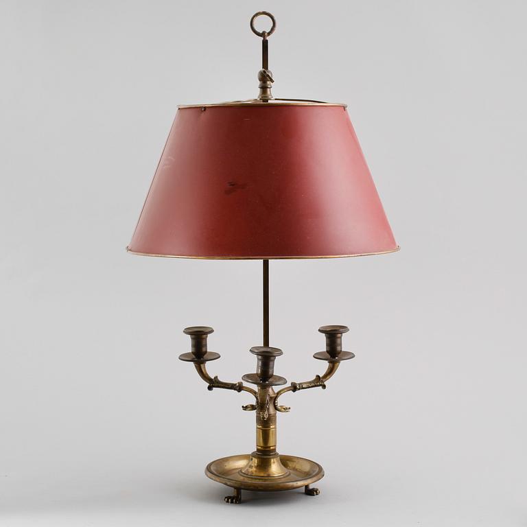 BOUILOTTELAMPA, mässing, empirestil, 1900-talets första hälft.