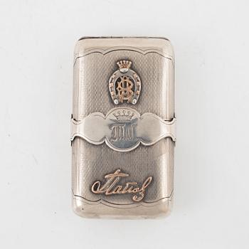 Cigarettetui, silver, St Petersburg, Ryssland, efter 1882.