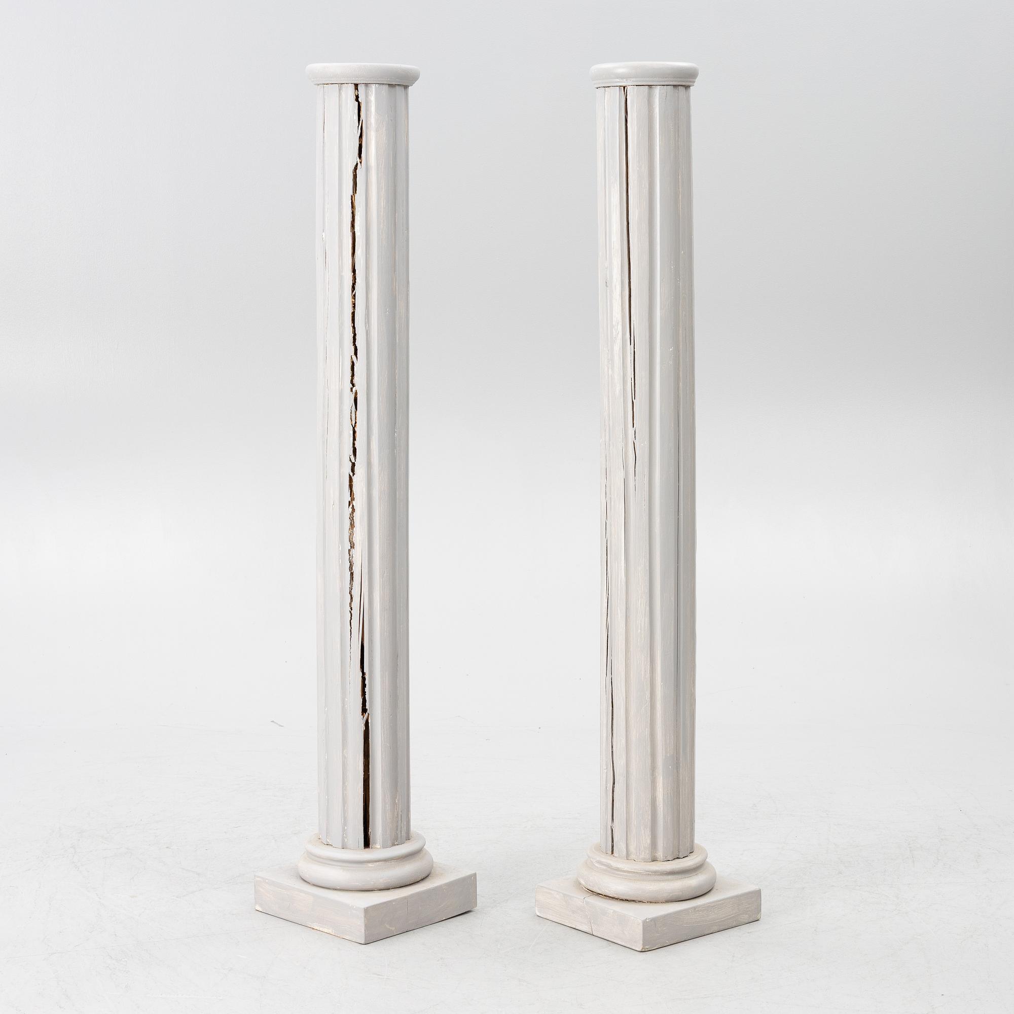 Columns, a pair, contemporary.