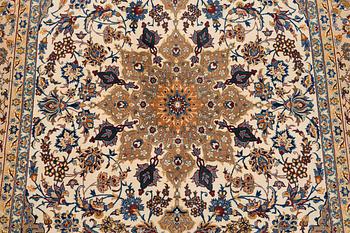 A rug, Old Esfahan, part silk, ca 242,5 x 149 cm.