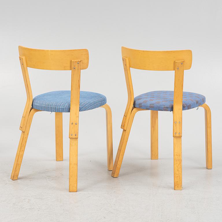Alvar Aalto, six model 69 birch chairs, Artek, Finland.