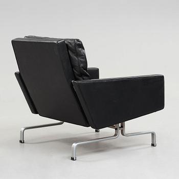 Poul Kjaerholm, a "PK31" black leather easy chair, edition E Kold Christensen, Denmark, 1960's.