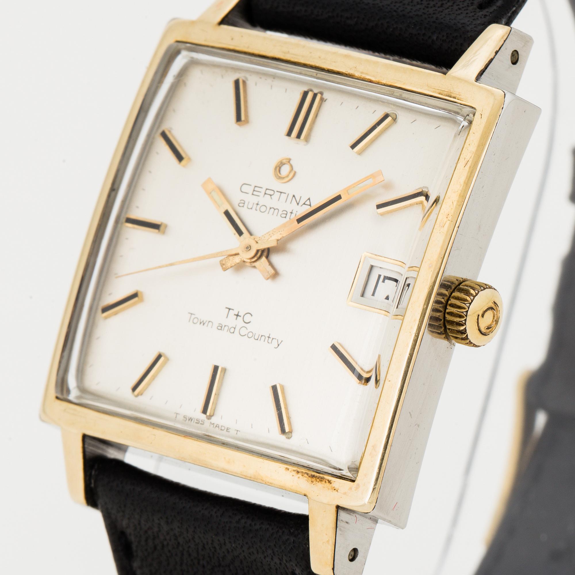 CERTINA, T+C, Town and Country, wristwatch, 30,5 x 30,5 (40,5) mm,