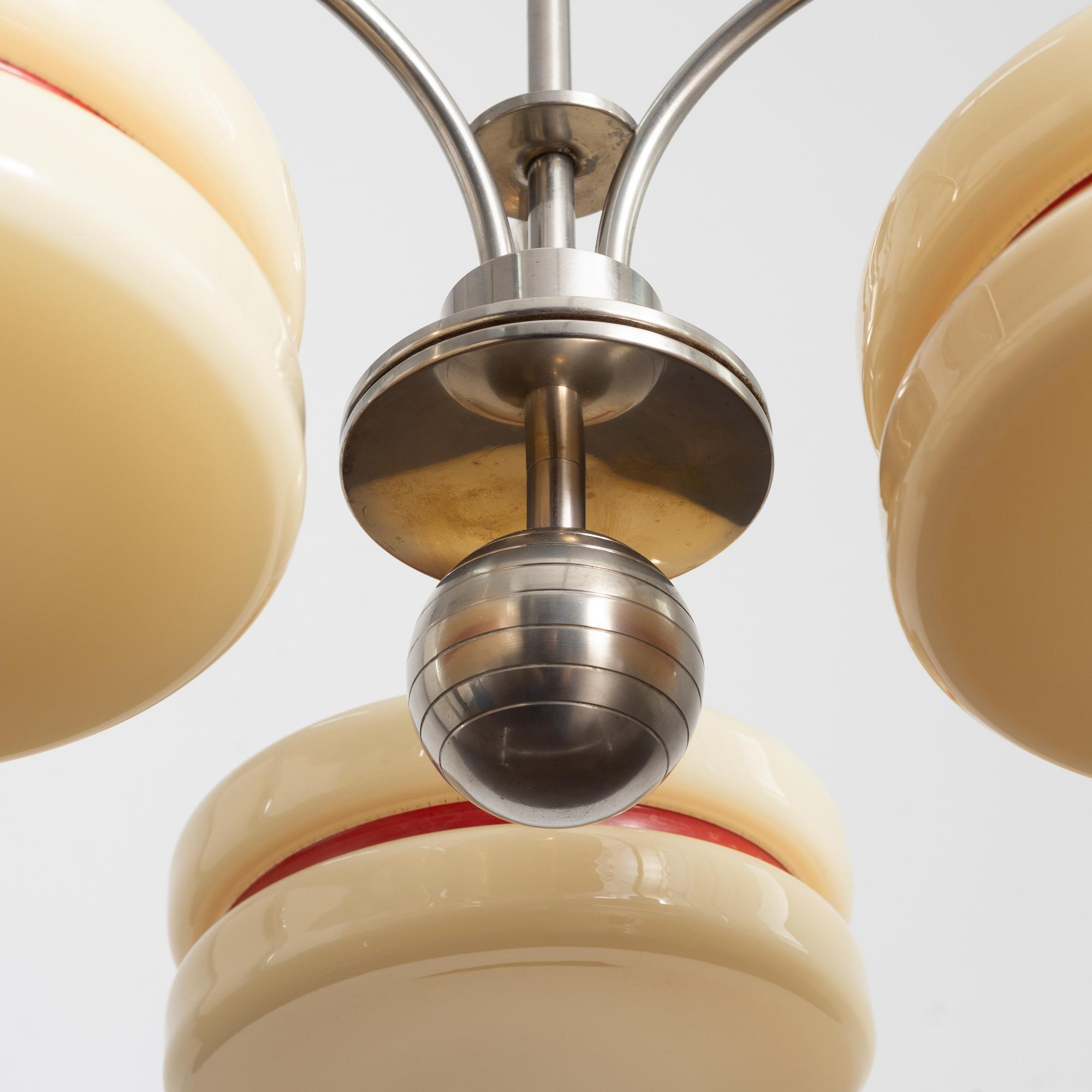 Harald Notini, a model "10277" ceiling lamp, Arvid Böhlmarks Lampfabrik, Stockholm, 1930s.