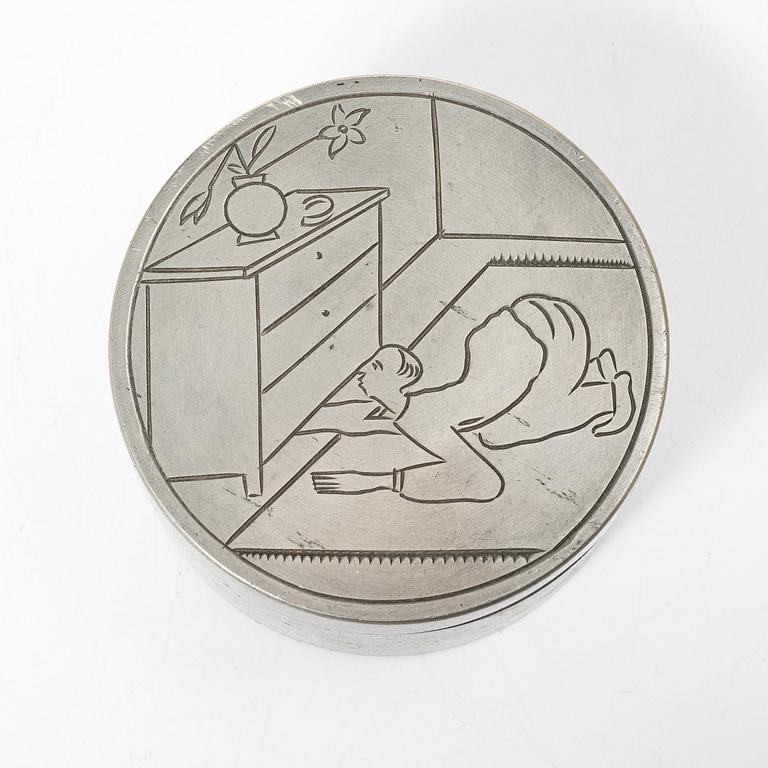 Sylvia Stave, attributed to, Jar, pewter, C. G. Hallberg, Stockholm 1933.