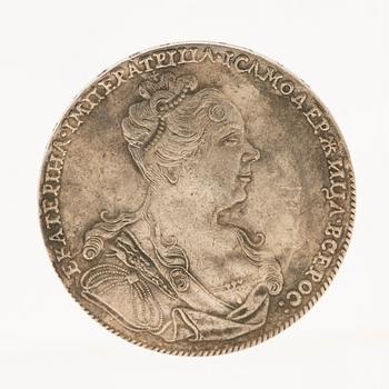 Silver coin, Catherine I, 1 rouble, Russia, 1726.