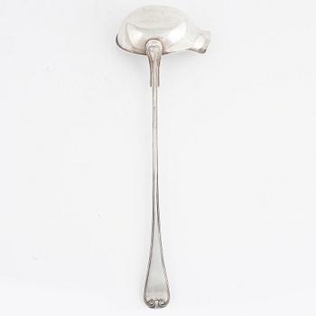 A Swedish 19th century silver plate soup ladle, mark of Carl Robert Carlström.