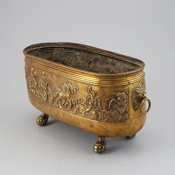 A 19th century brass jardiniere.