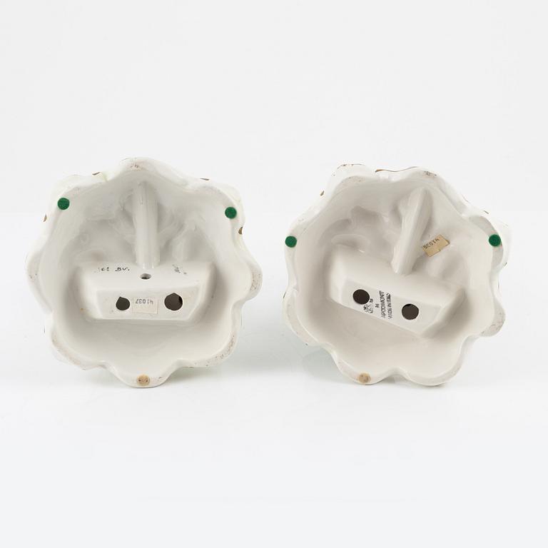 Capodimonte, a pair of creamware figurines, Italy mid 20th century.