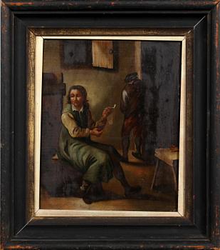 OKÄND KONSTNÄR, olja på pannå, 1800-tal.