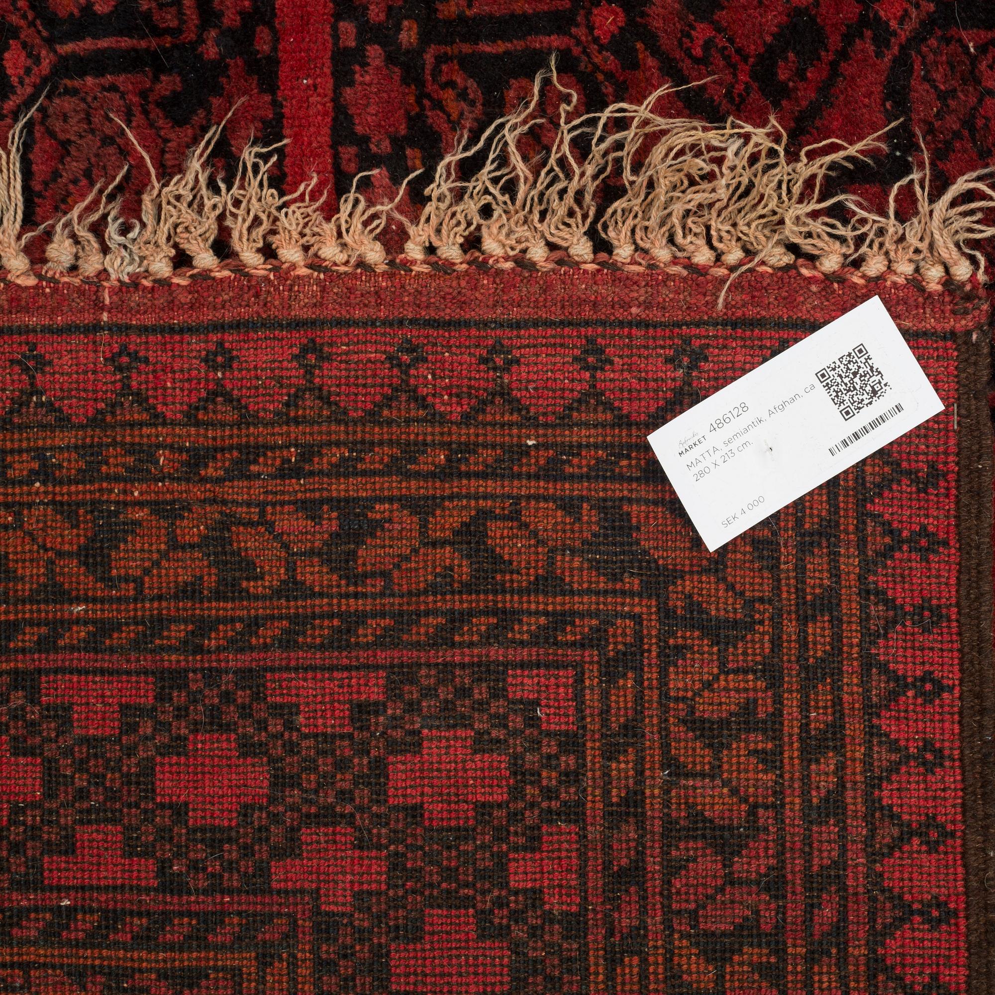 MATTA, semiantik, Afghan, ca 280 X 213 cm.