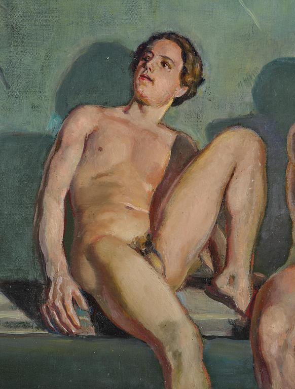 Bror Hillgren, Two youths in a bathhouse.