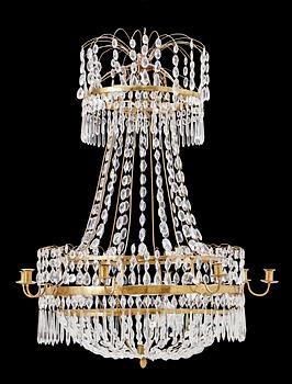 584. A late Gustavian circa 1800 eight-light chandelier.