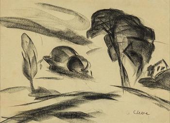 AGNES CLEVE, pencil on paper. Signed with stamp A Cleve.