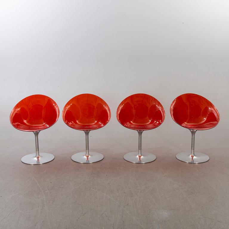 STOLAR, 4 st, "Eros" Philippe Starck för Kartell, märkta.
